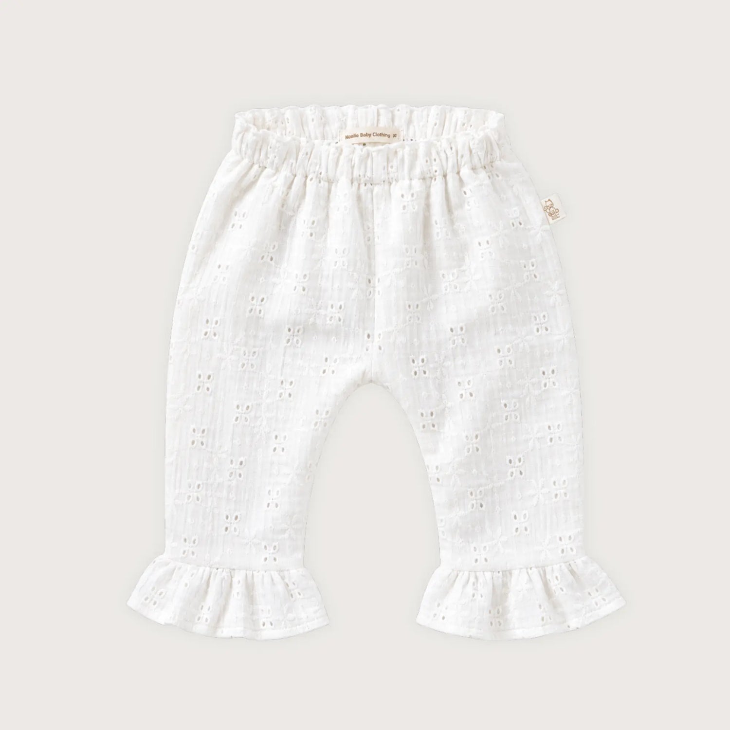 Broderie mousseline broekje — wit