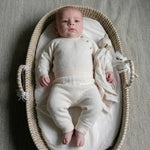 merinowol en cashmere baby broekje en romper Cream 