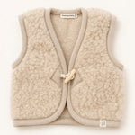 merinowollen baby gilet beige maat 62/68