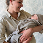 merinowollen deken en omslagdoek, bruin, rice flower