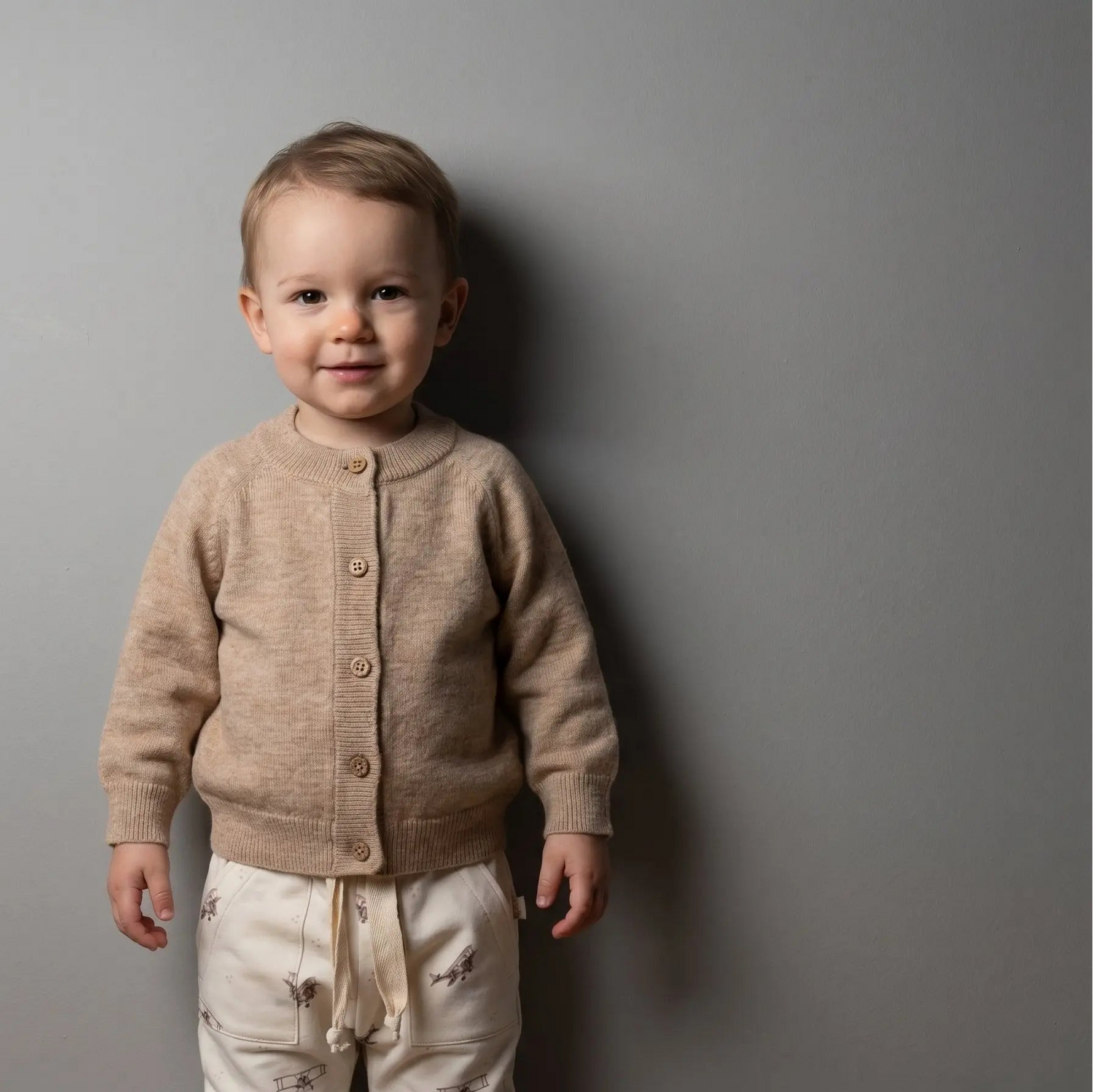 merinowollen peuter vestje in licht beige