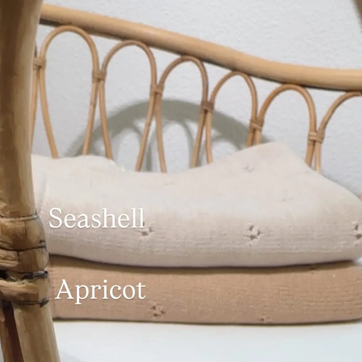 merinowollen pointelle dekens in zand en abrikoos