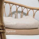 merinowollen pointelle dekens in zand en abrikoos