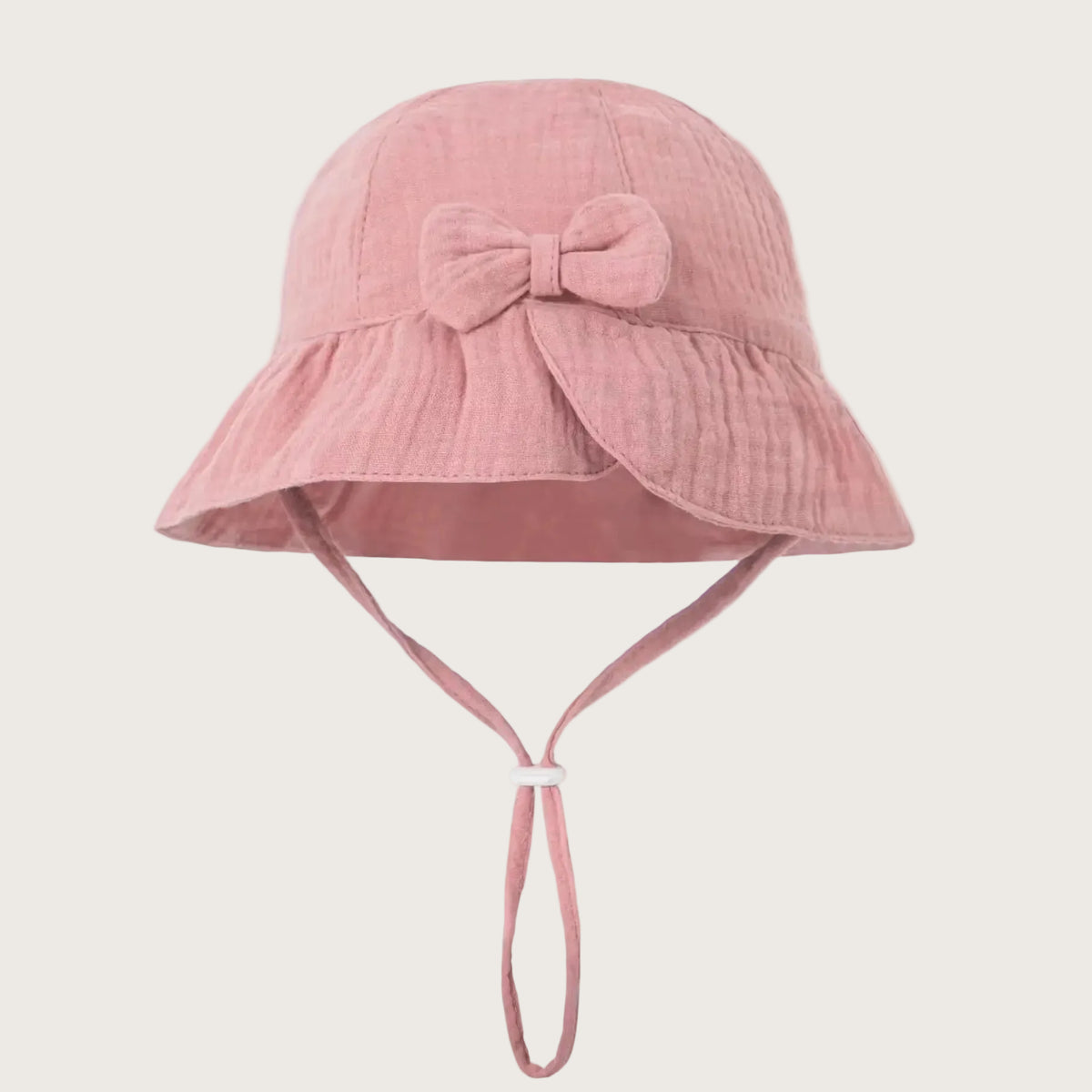 mousseline zonnehoedje met strik roze