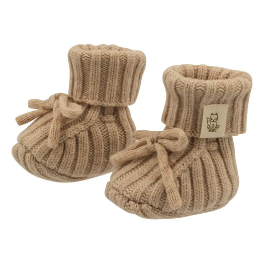 Newborn slippers merino wool cashmere – soft, warm &amp; stylish in Sienna