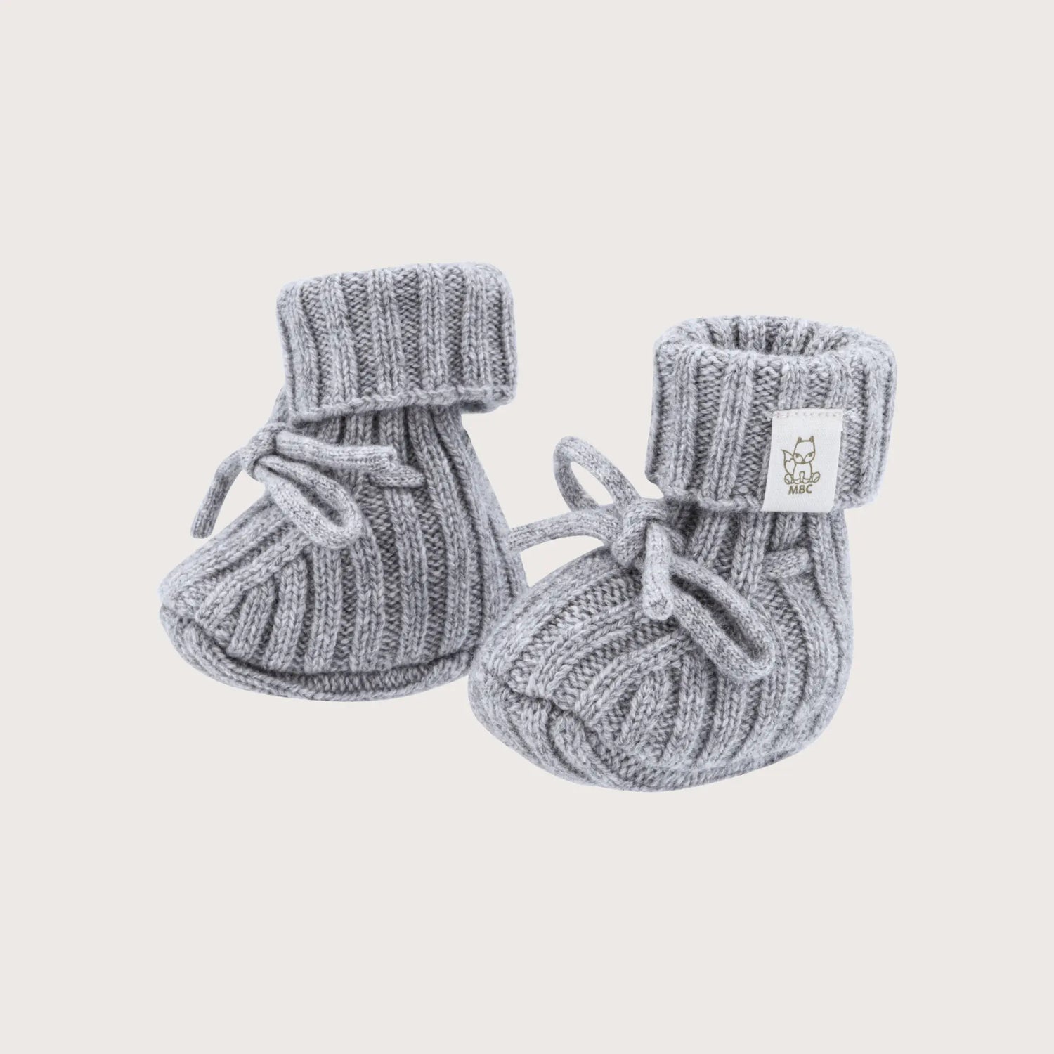 Neugeborenen-Schühchen Light Grey | Merinowolle & Kaschmir