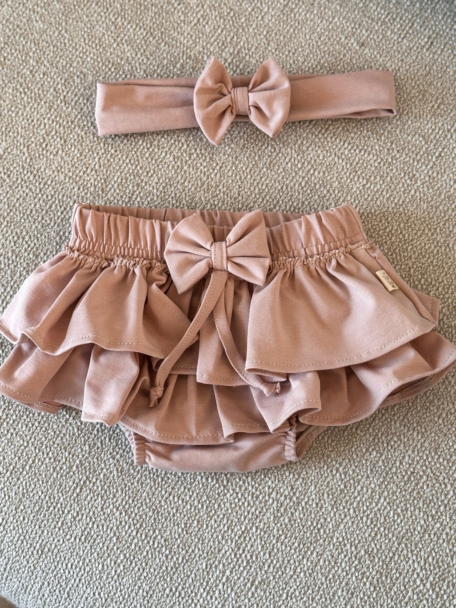 roze bloomers met bijpassende haarband
