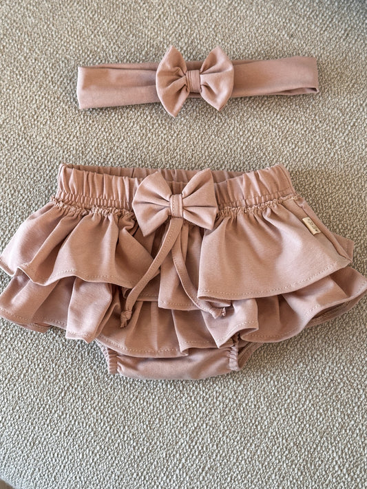 roze bloomers met bijpassende haarband