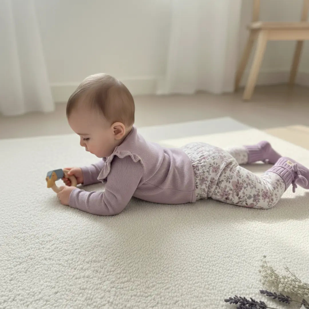 Purple fields legging – met bloemenprint, zacht en handgemaakt