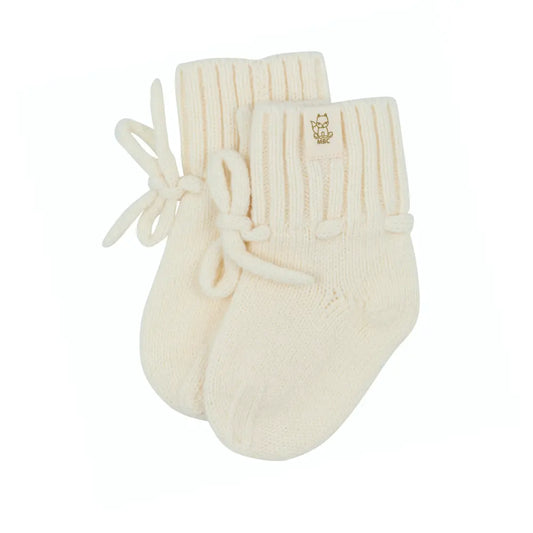 Baby Booties Merino Wool – Off White/Cream | 0-12 months