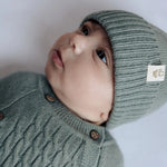 wollen baby mutsje sage groen 