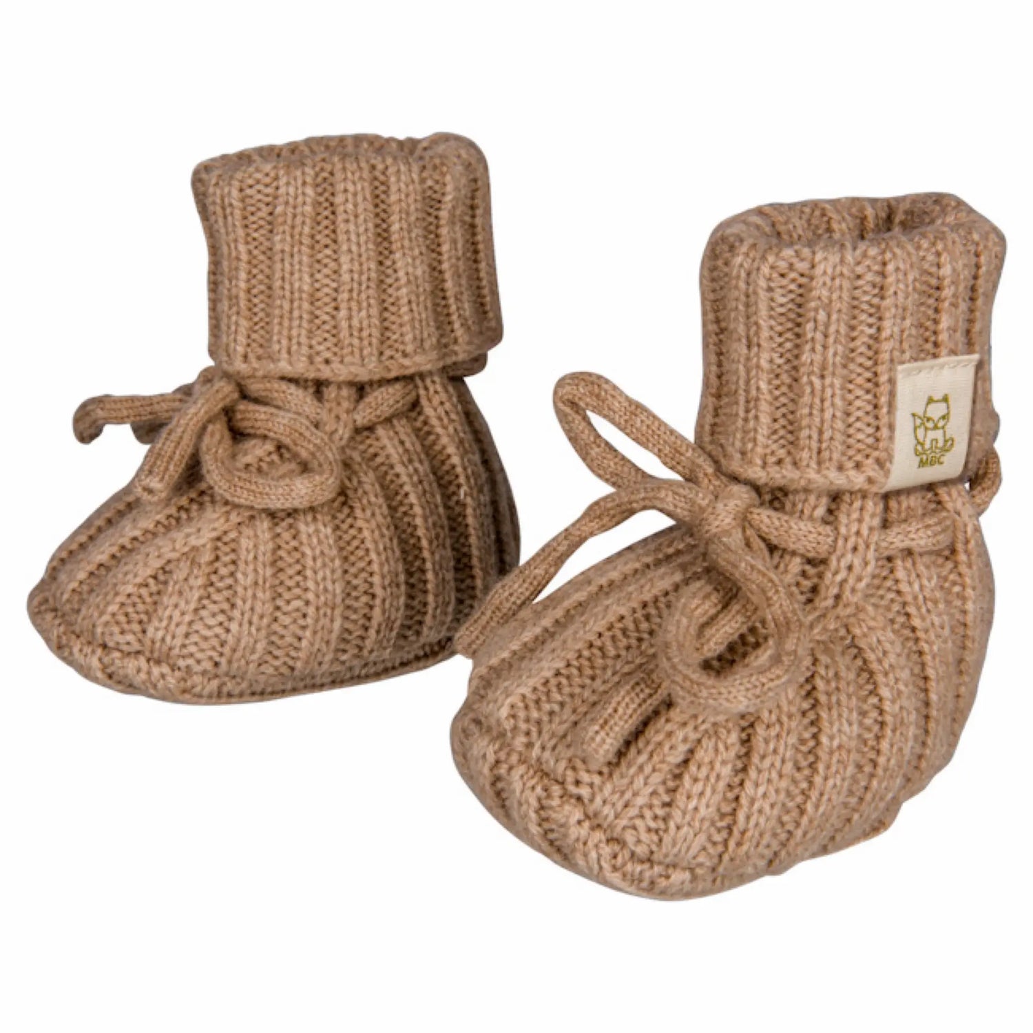 wollen newborn slofjes merinowol en cashmere_ Sienna (warm beige)